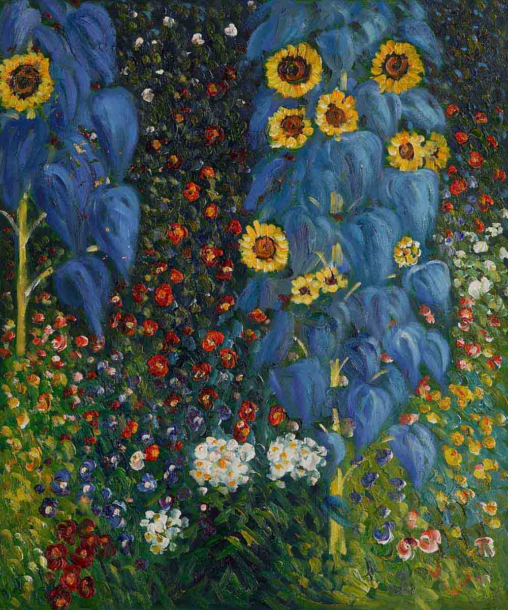 Farm Garden With Sunflowers - Gustav Klimt Painting